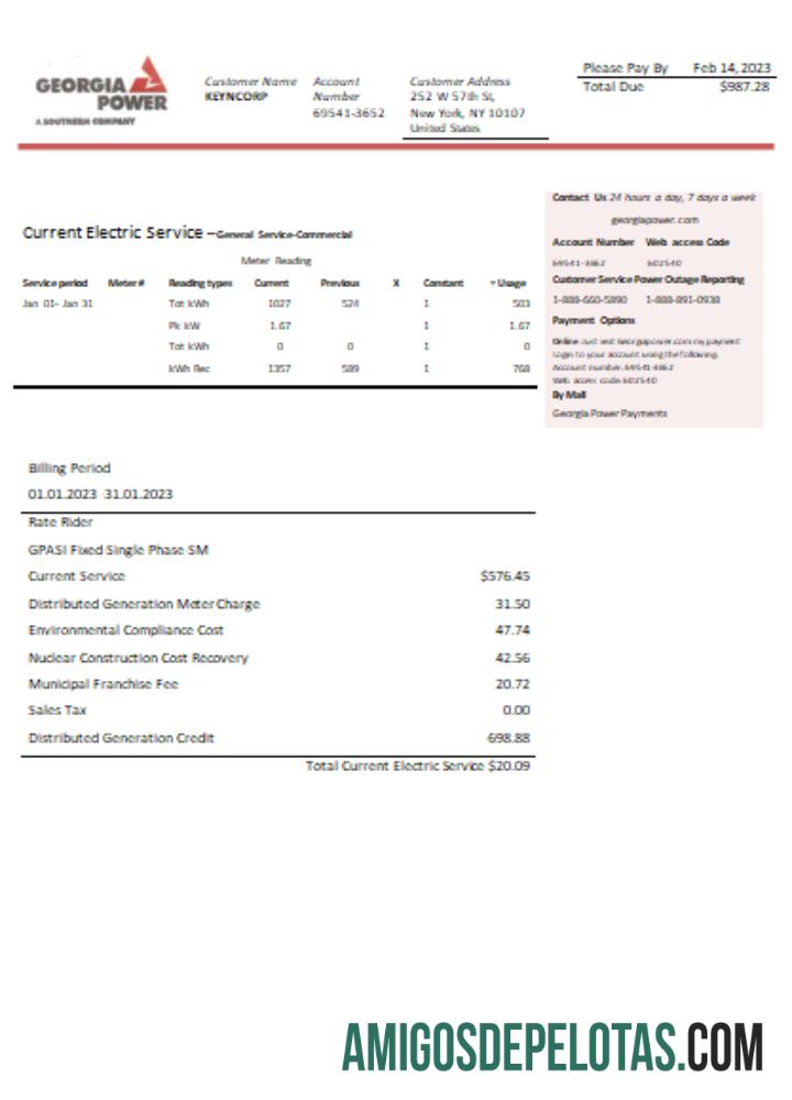Projeto de lei de serviços públicos de energia da Geórgia SCR modelo